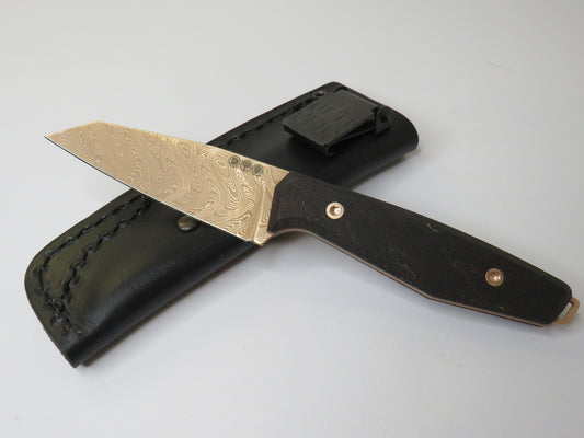 Coltello a lama fissa AK1 Rosegold damascato by Boker